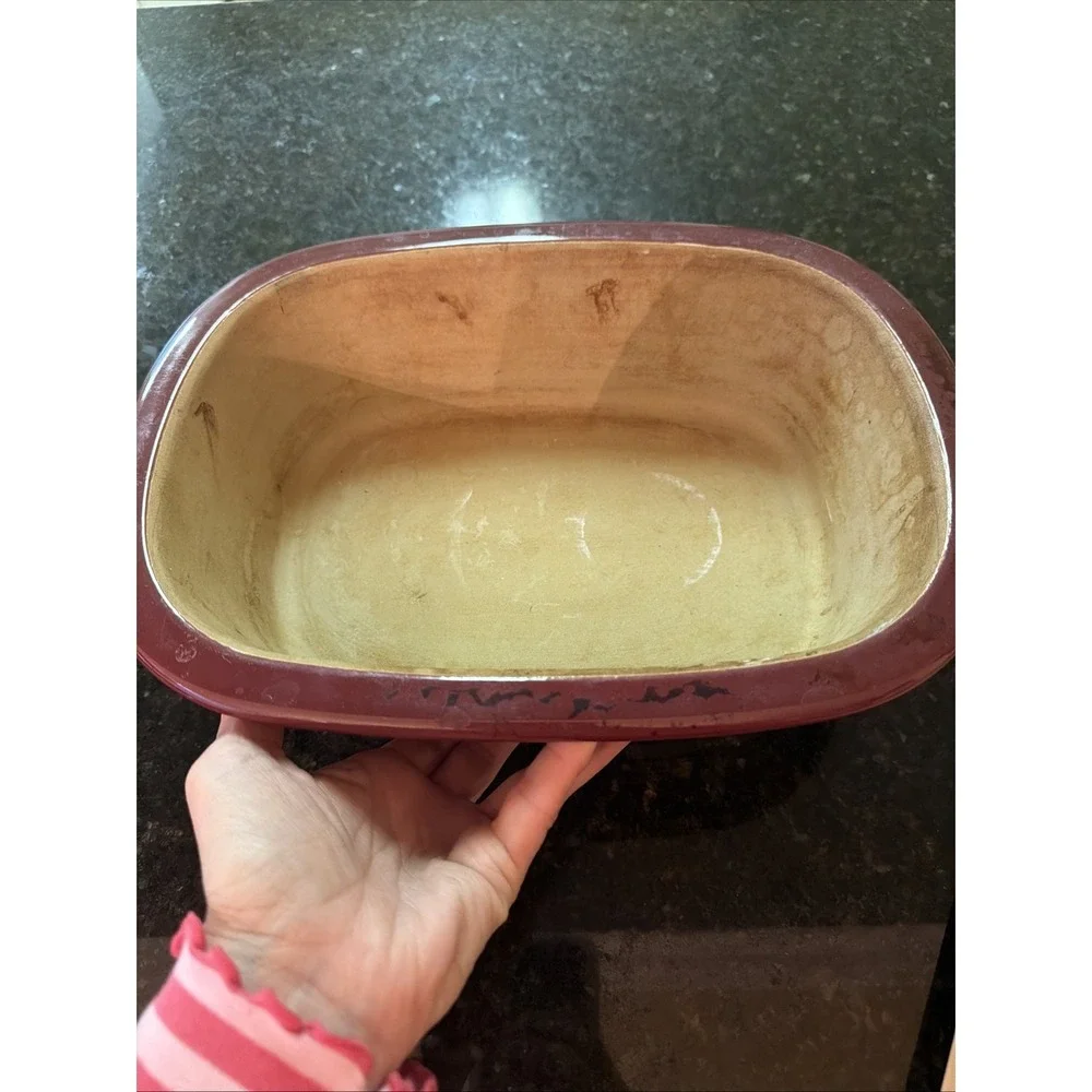 The Pampered Chef Deep Baker Casserole Dish Cranberry Stoneware 3.1Qt Baking